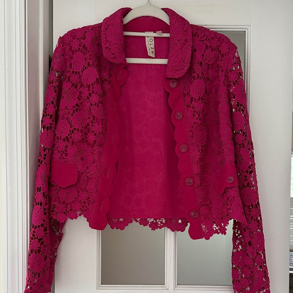 Olivia Pink Lace Jacket